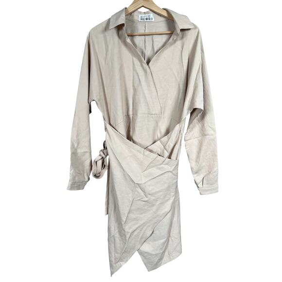 Kate Hewko Draped Shirt Dress Cream *Dimensions in Picture* - Picture 1 of 6